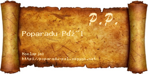 Poparadu Pál névjegykártya